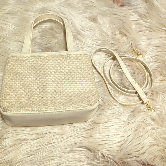 Small cream straw rattan Etienne Aigner bag purse - Picture 2 of 6